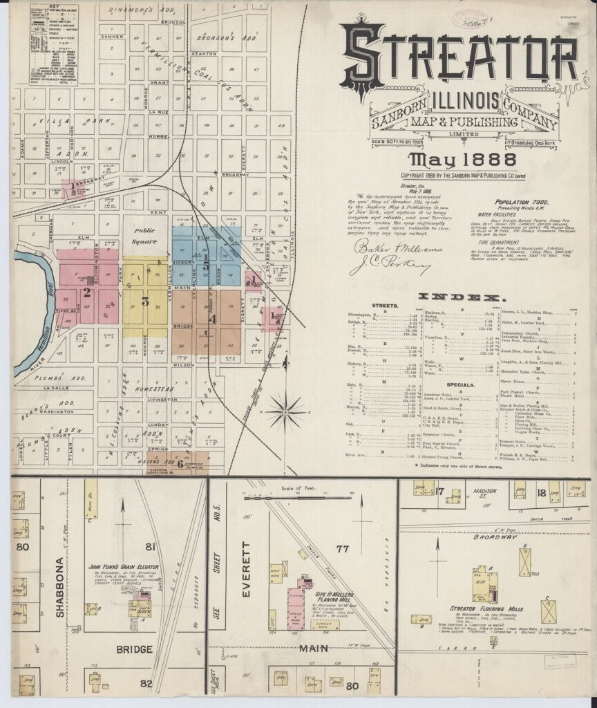 Sanborn Fire Insurance Map of Streator, 1888 (sheet 1)