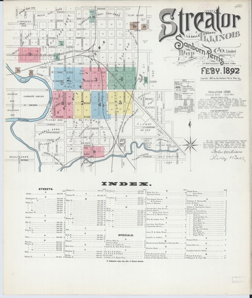 Sanborn Fire Insurance Map of Streator, 1892 (sheet 1)