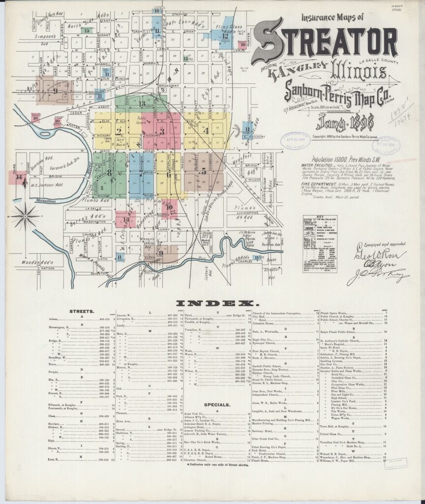 Sanborn Fire Insurance Map of Streator, 1898 (sheet 1)