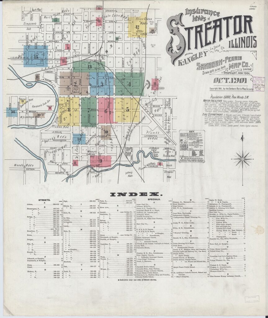 Sanborn Fire Insurance Map of Streator, 1901 (sheet 1)