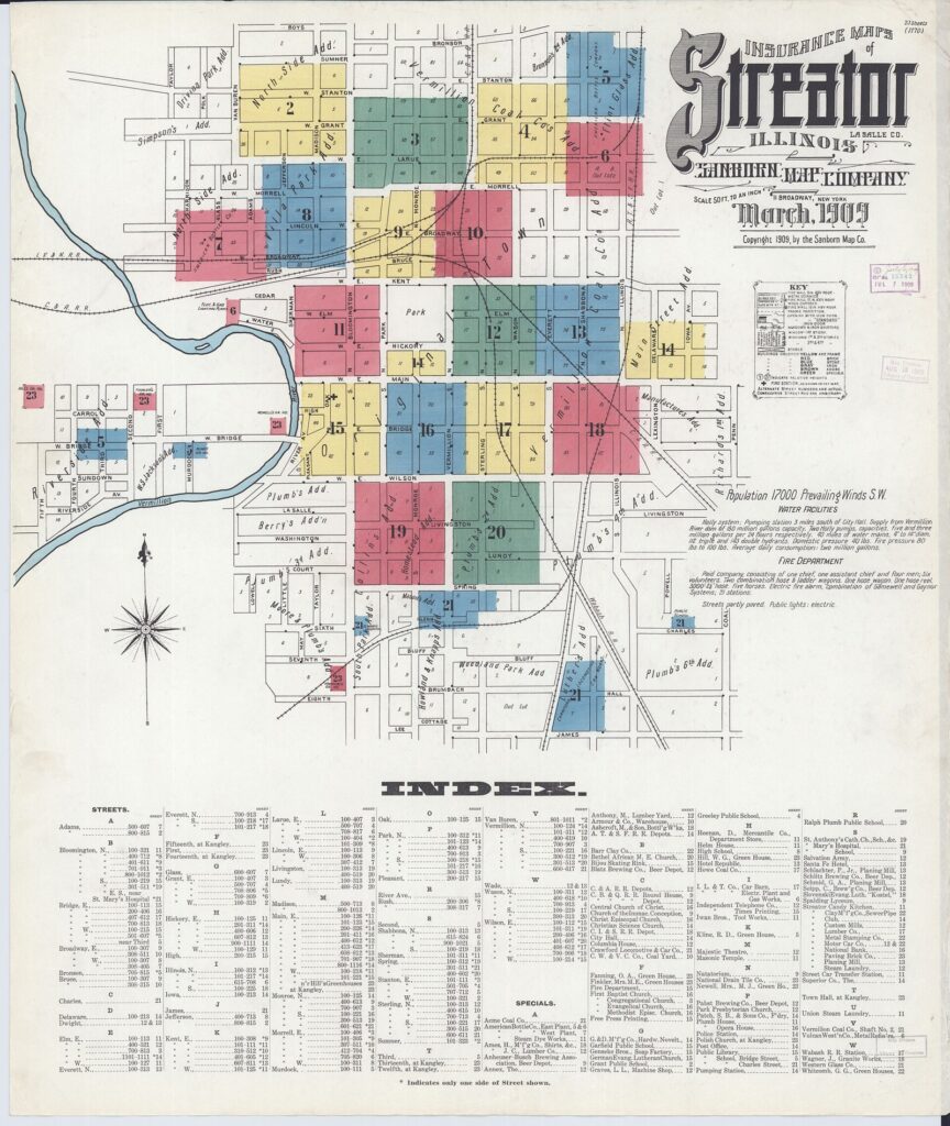 Sanborn Fire Insurance Map of Streator, 1909 (sheet 1)